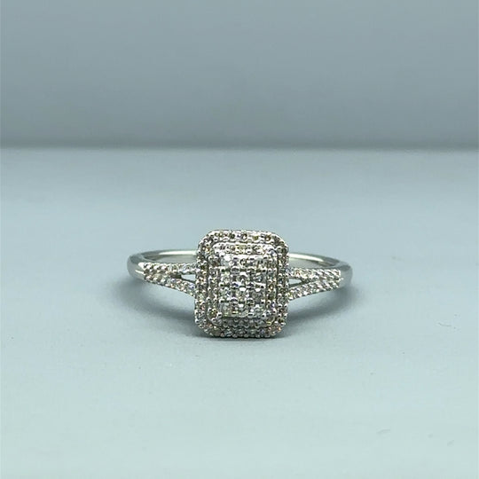9ct White Gold Diamond Ring (c. 0.20ct) - Size L