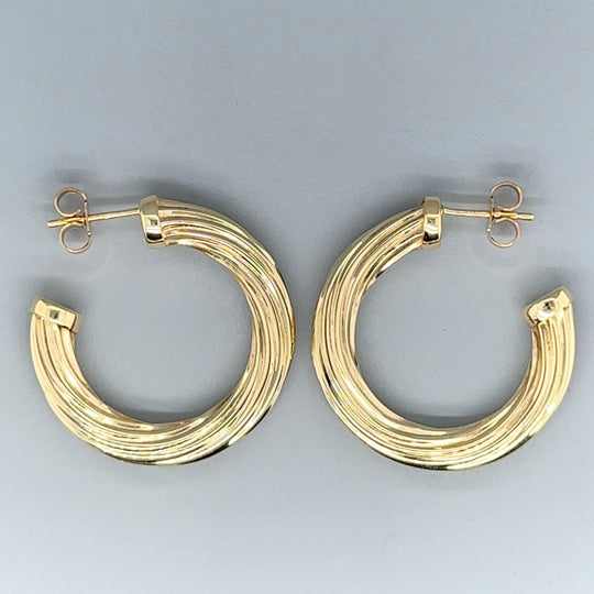 9ct Yellow Gold Open Hoop Earrings