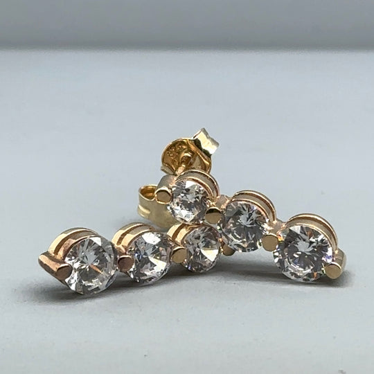 9ct Yellow Gold Cubic Zirconia Drop Earrings