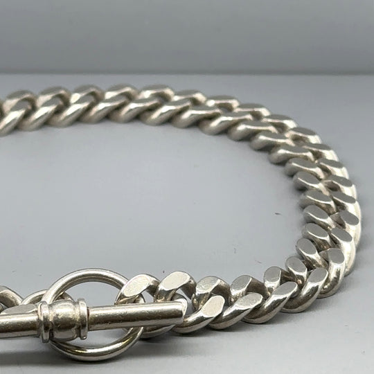 Sterling Silver T-Bar Curb Bracelet