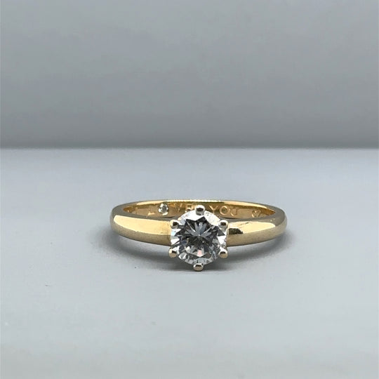 9ct Yellow Gold Cubic Zirconia I Love You Ring - Size N 1/2