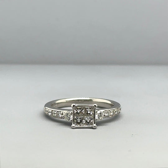 Platinum Diamond Ring (c. 0.60ct) - Size J