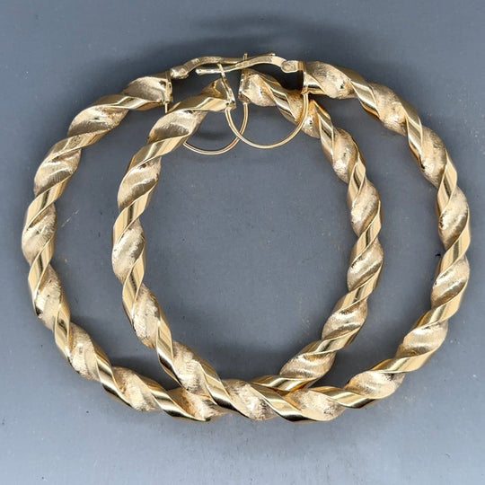9ct Yellow Gold Twist Hoop Earrings (NEW!)