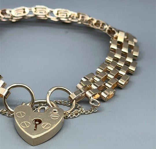 9ct Yellow Gold Fancy Gate Bracelet