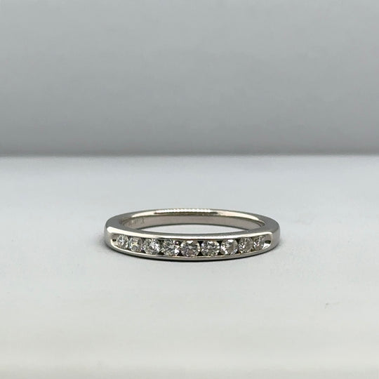 18ct White Gold Diamond Half Eternity Ring (c. 0.25 - 0.30ct) - Size K