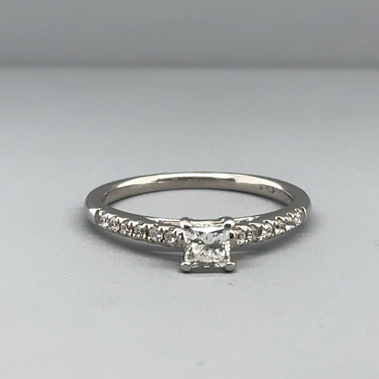 18ct White Gold Diamond Ring (c. 0.40 - 0.45ct) - Size M