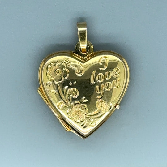 9ct Yellow Gold I Love You Heart Locket