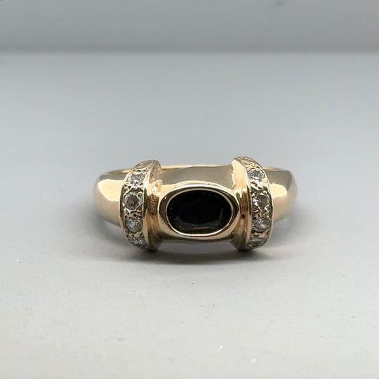9ct Yellow Gold Cubic Zirconia Ring - Size P