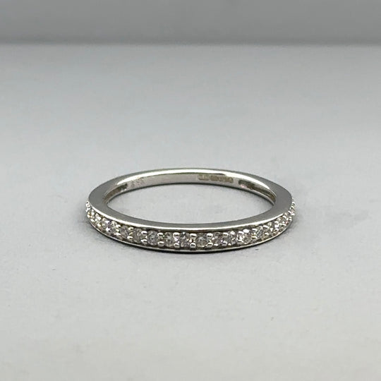 9ct White Gold Diamond Half Eternity Ring (c. 0.15 - 0.20ct) - Size J