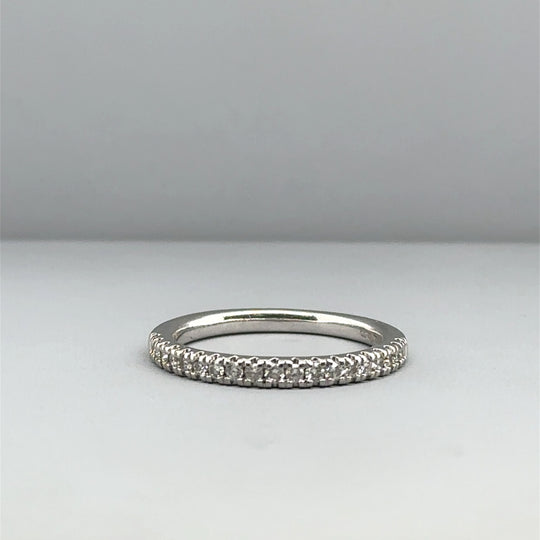 Platinum Diamond Half Eternity Ring (c. 0.22ct) - Size M