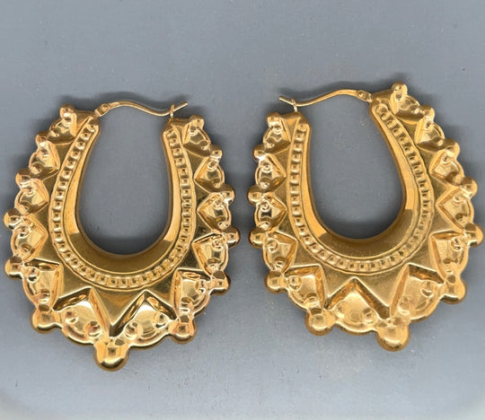 Sterling Silver Gold Plated Creole Hoop Earrings (NEW!)