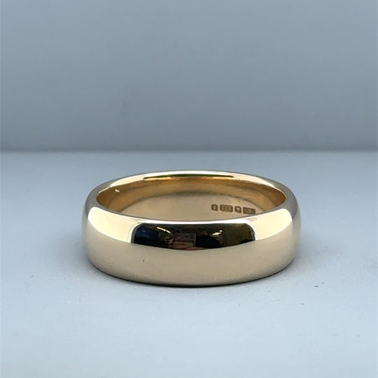 9ct Yellow Gold Band Ring - Size X 1/2