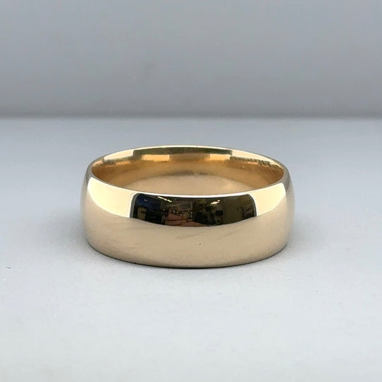 9ct Yellow Gold Band Ring - Size T 1/2