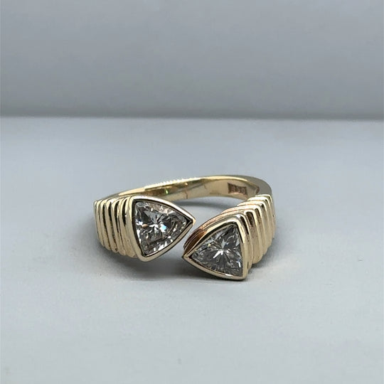 9ct Yellow Gold Cubic Zirconia Fancy Torque Ring - Size R