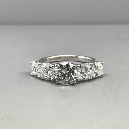 18ct White Gold Five Stone Lab Grown Diamond Ring (c. 3.96ct) - Size L (NEW!)