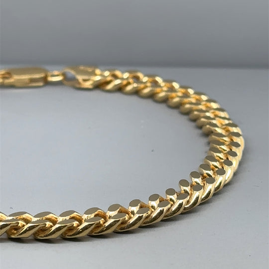 Sterling Silver Gold Coloured Curb Bracelet