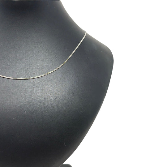 18ct White Gold Fine Curb Chain (18")