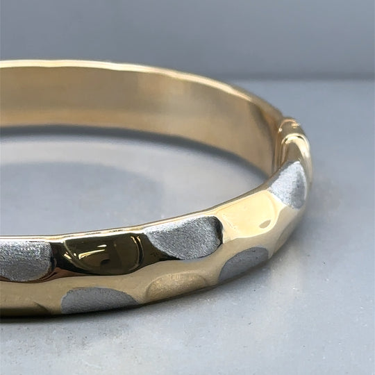9ct Bi-Colour Patterned Bangle (NEW!)