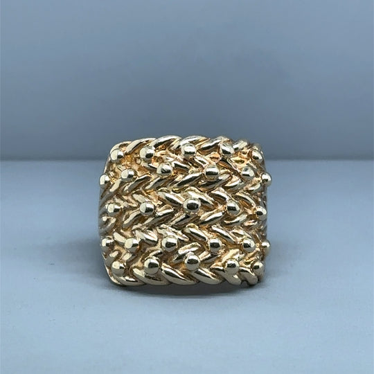 9ct Yellow Gold Keeper Ring - Size W