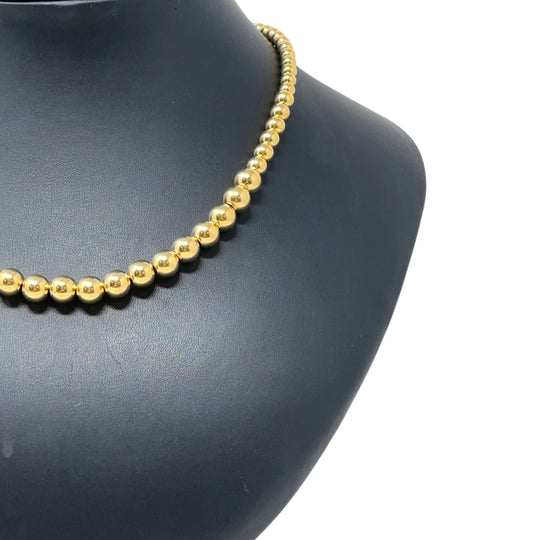 Sterling Silver Gold Coloured Bead Chain (16")