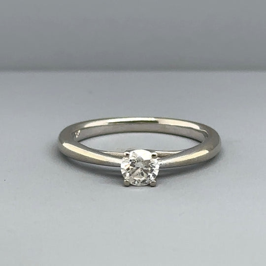 9ct White Gold Single Stone Diamond Ring (c. 0.25ct) - Size J