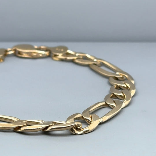 9ct Yellow Gold Figaro Bracelet