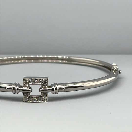 18ct White Gold Diamond Set Bangle