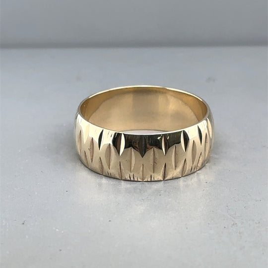 9ct Yellow Gold Band Ring - Size S