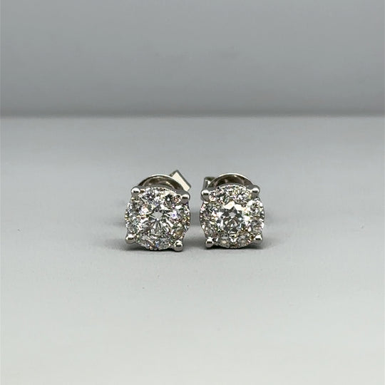 18ct White Gold Diamond Stud Earrings (c. 0.60 - 0.65ct)