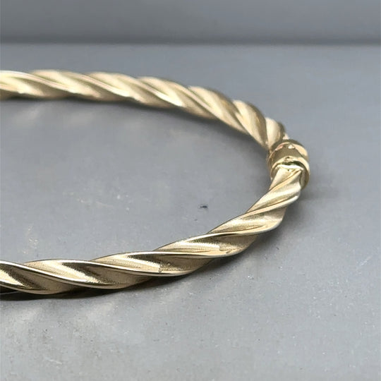 9ct Yellow Gold Twist Bangle (NEW!)