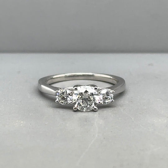 9ct White Gold Lab Grown Diamond Trilogy Ring (c. 1.00ct) - Size L - (NEW!)