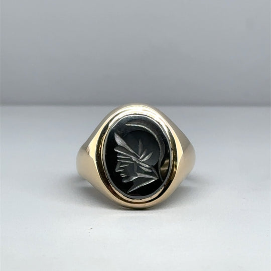 9ct Yellow Gold Intaglio Ring - Size R