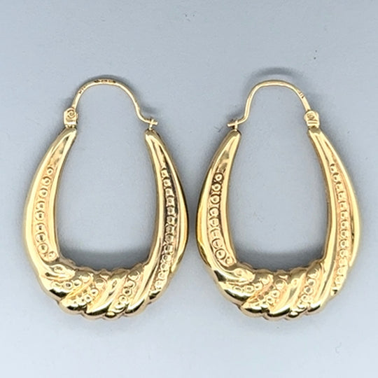 9ct Yellow Gold Creole Hoop Earrings