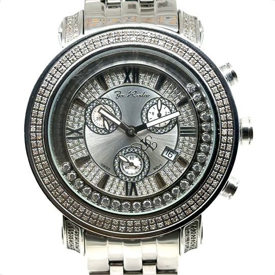 Pre-Owned Stainless Steel Diamond Set Chronograph Joe Rodeo Watch (Unisex)