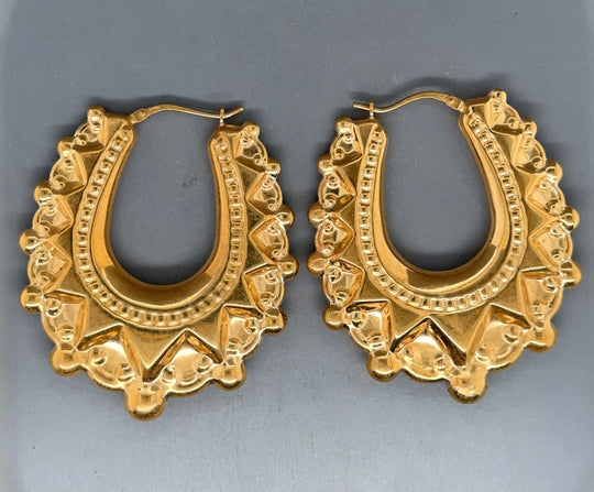 Sterling Silver Gold Plated Creole Hoop Earrings (NEW!)