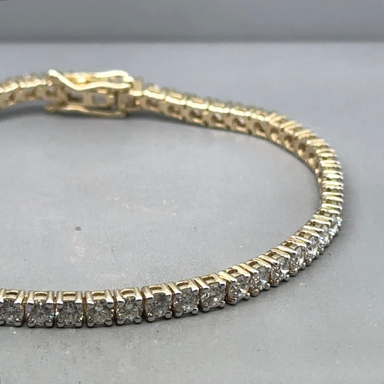 9ct Yellow Gold Lab Grown Diamond Tennis Bracelet (c. 5.00ct) (NEW!)