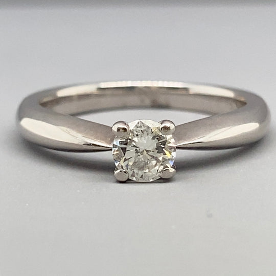18ct White Gold Single Stone Diamond Ring (c. 0.25ct) - Size I