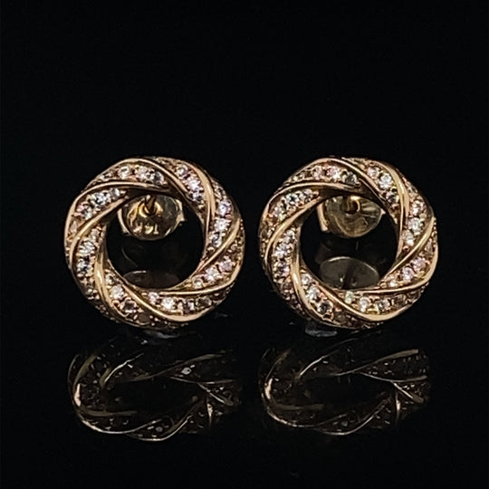 14ct Cubic Zirconia Open Circle Stud Earrings (NEW!)