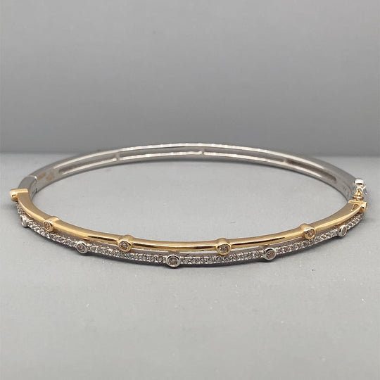 14ct Bi-Colour Cubic Zirconia Fancy Bangle (NEW!)