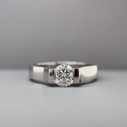 18ct White Gold Single Stone Diamond Ring (c. 1.00ct) - Size O