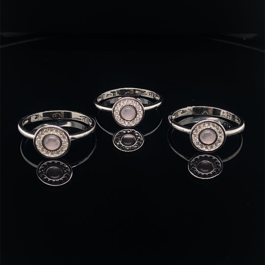 Sterling Silver Cubic Zirconia Fancy 3 Ring Set - Size R (NEW!)