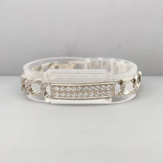 Sterling Silver Cubic Zirconia Baby ID Bracelet (NEW!)